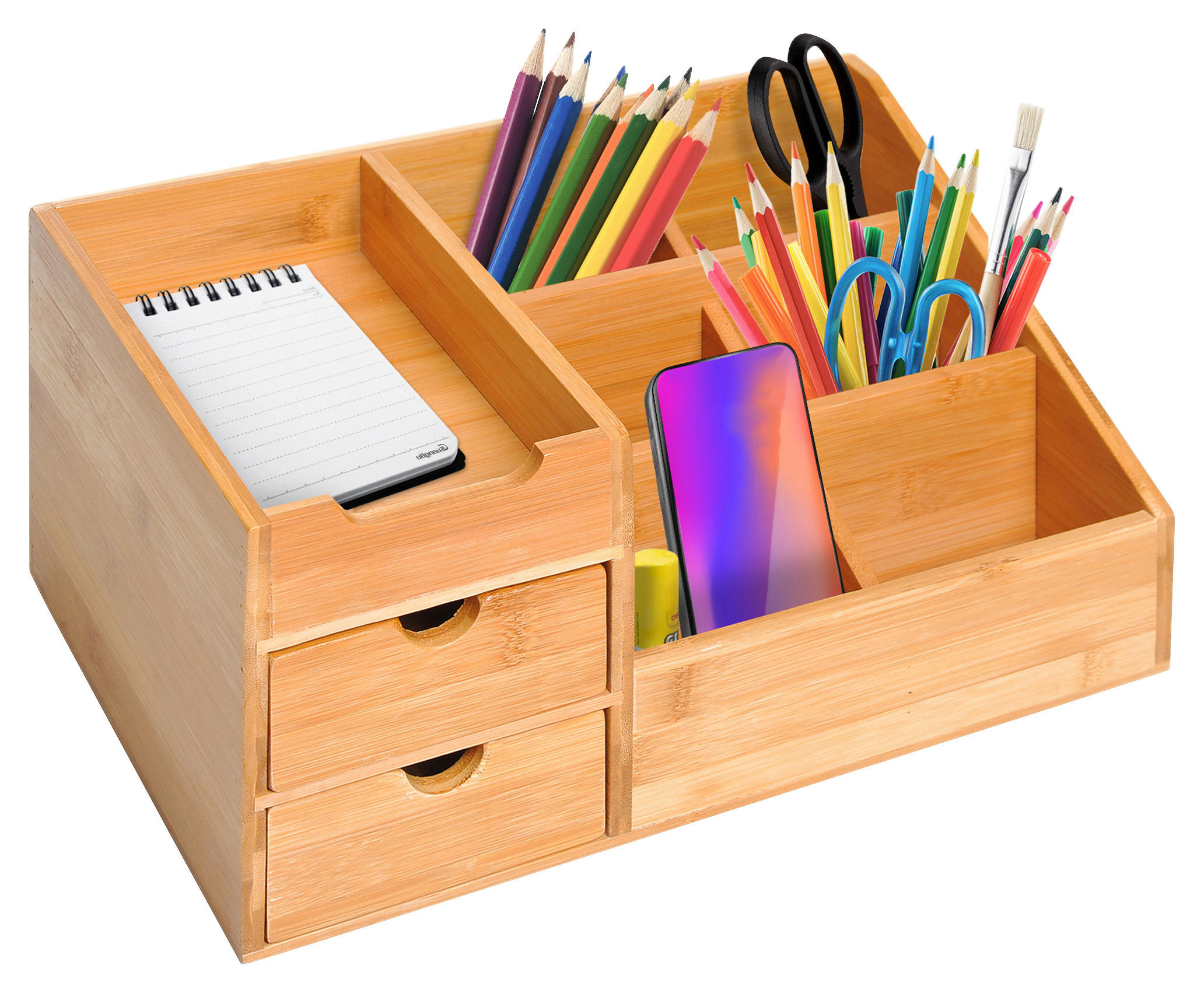 HOMCOM Organizer natur Bambus B/H/L: ca. 205x33x155 cm Schreibtischorganizer - natur (155,00/205,00/33,00cm) - HOMCOM