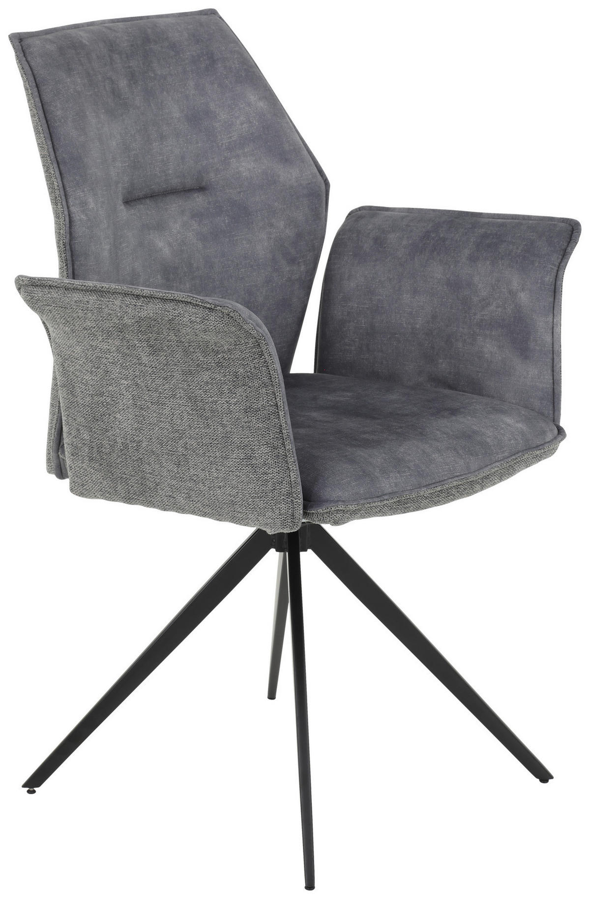 Armlehnstuhl 4er Set SUSANNE grau Vintage schwarz Webstoff Microfaser B/H/T: ca. 65x92x64 cm 4er Set SUSANNE - schwarz/grau (65,00/92,00/64,00cm) - Hela