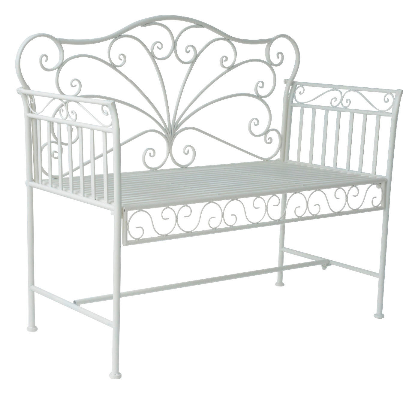 Outsunny Gartenbank weiß Metall B/H/T: ca. 114x94x50 cm Gartenbank_im_Vintage_Stil - weiß (114,00/94,00/50,00cm) - Outsunny