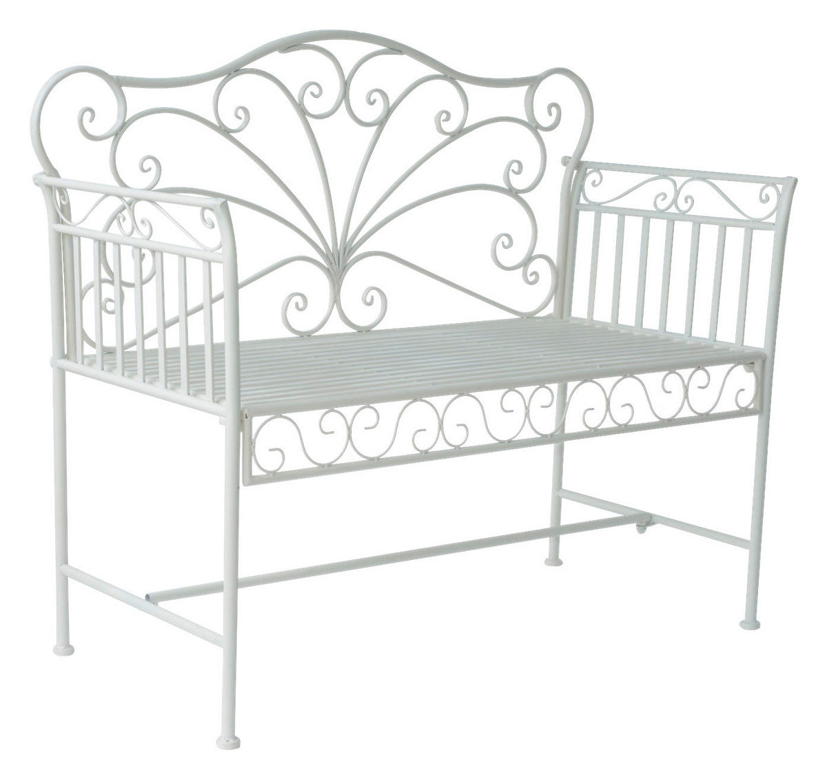 Outsunny Gartenbank weiß Metall B/H/T: ca. 114x94x50 cm Gartenbank_im_Vintage_Stil - weiß (114,00/94,00/50,00cm) - Outsunny