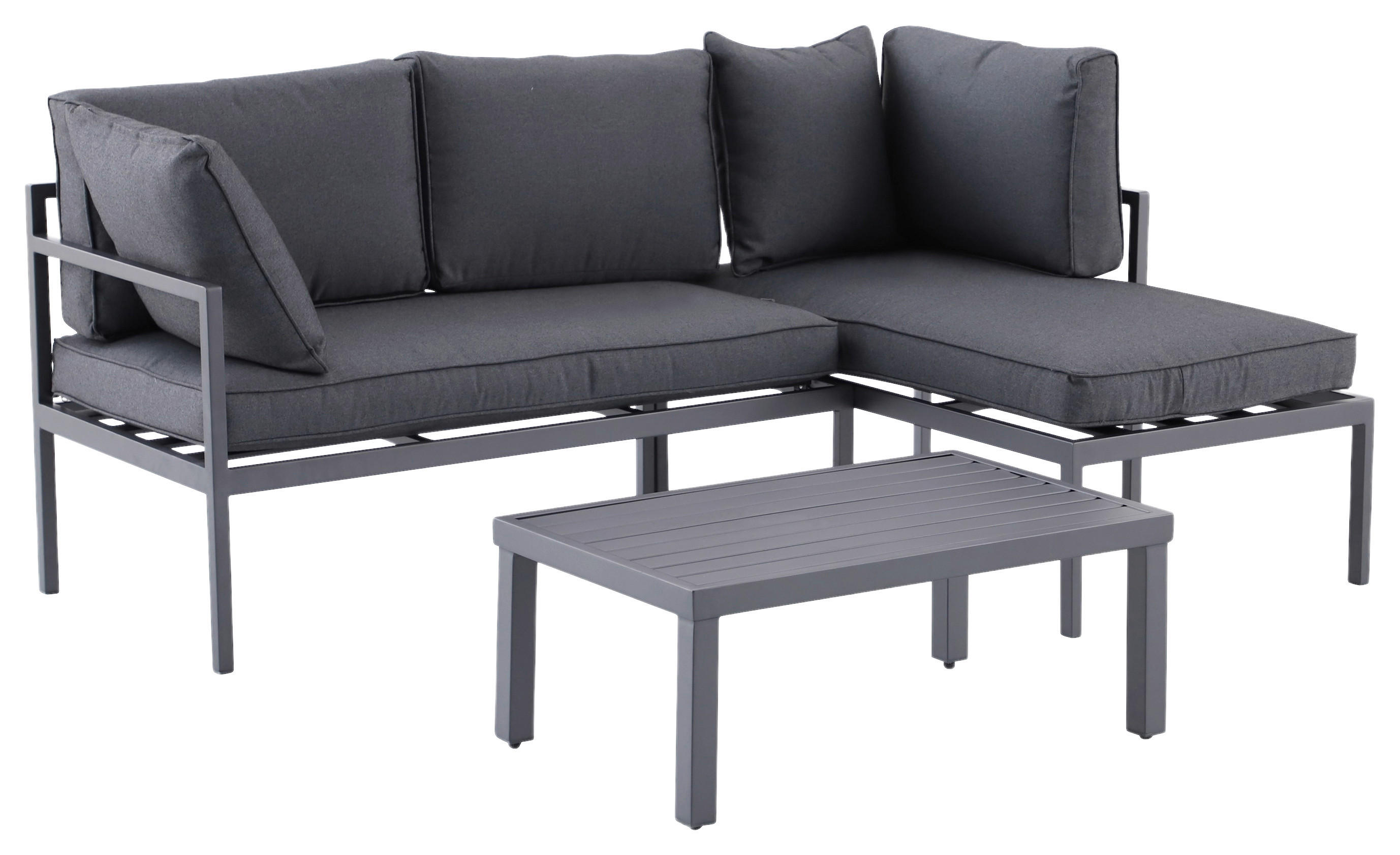 POCOline Loungeset Nizza dunkelgrau Stahlrohr Nizza - dunkelgrau - POCOline