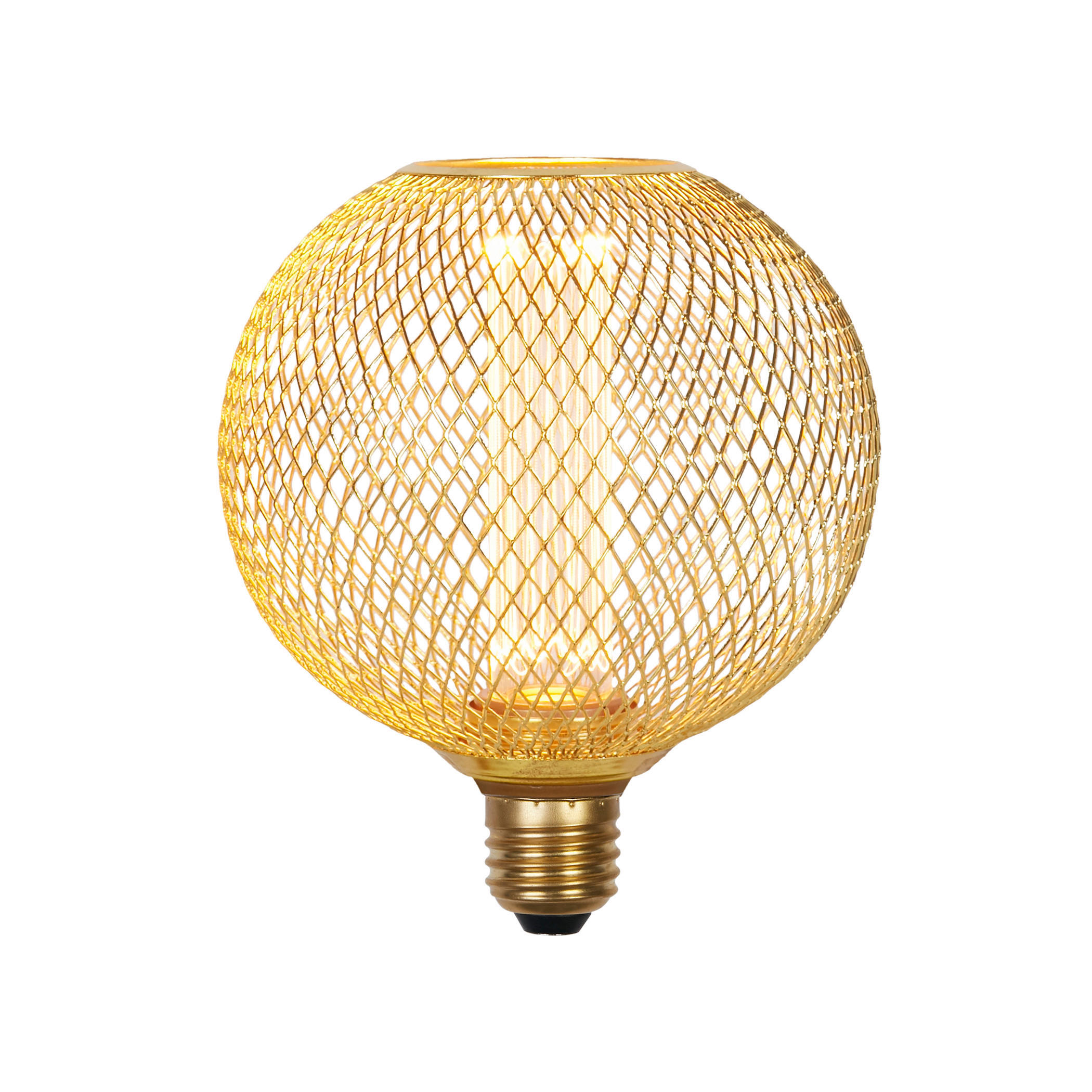 Searchlight Leuchtmittel E27 Wire Mesh - gold (12,00/12,00/15,00cm) - Searchlight