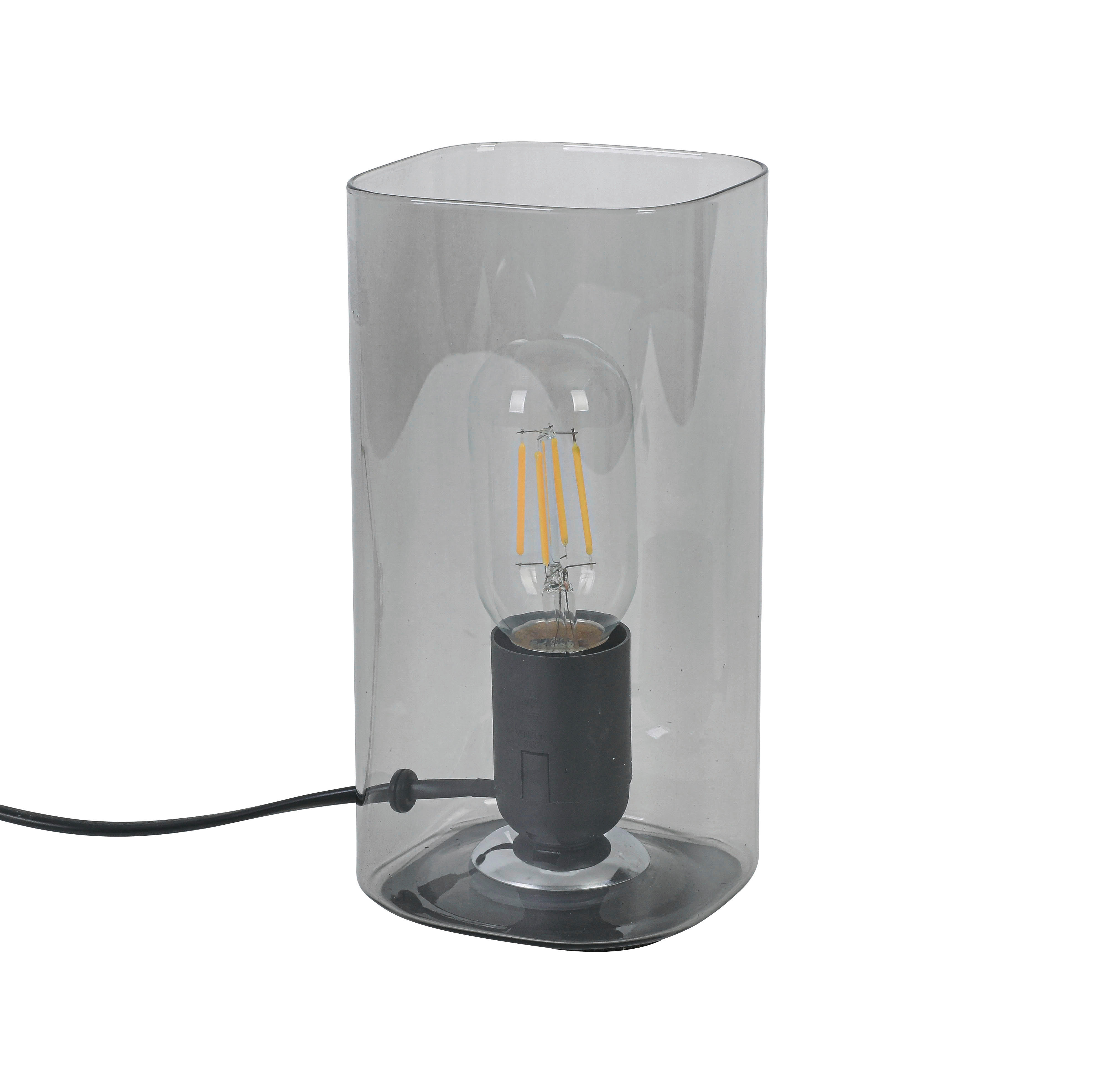 Thumbnail - Nolo Tischleuchte Rauch Glas B/H/L: ca. 9,5x20x9,5 cm E27 1 Brennstellen