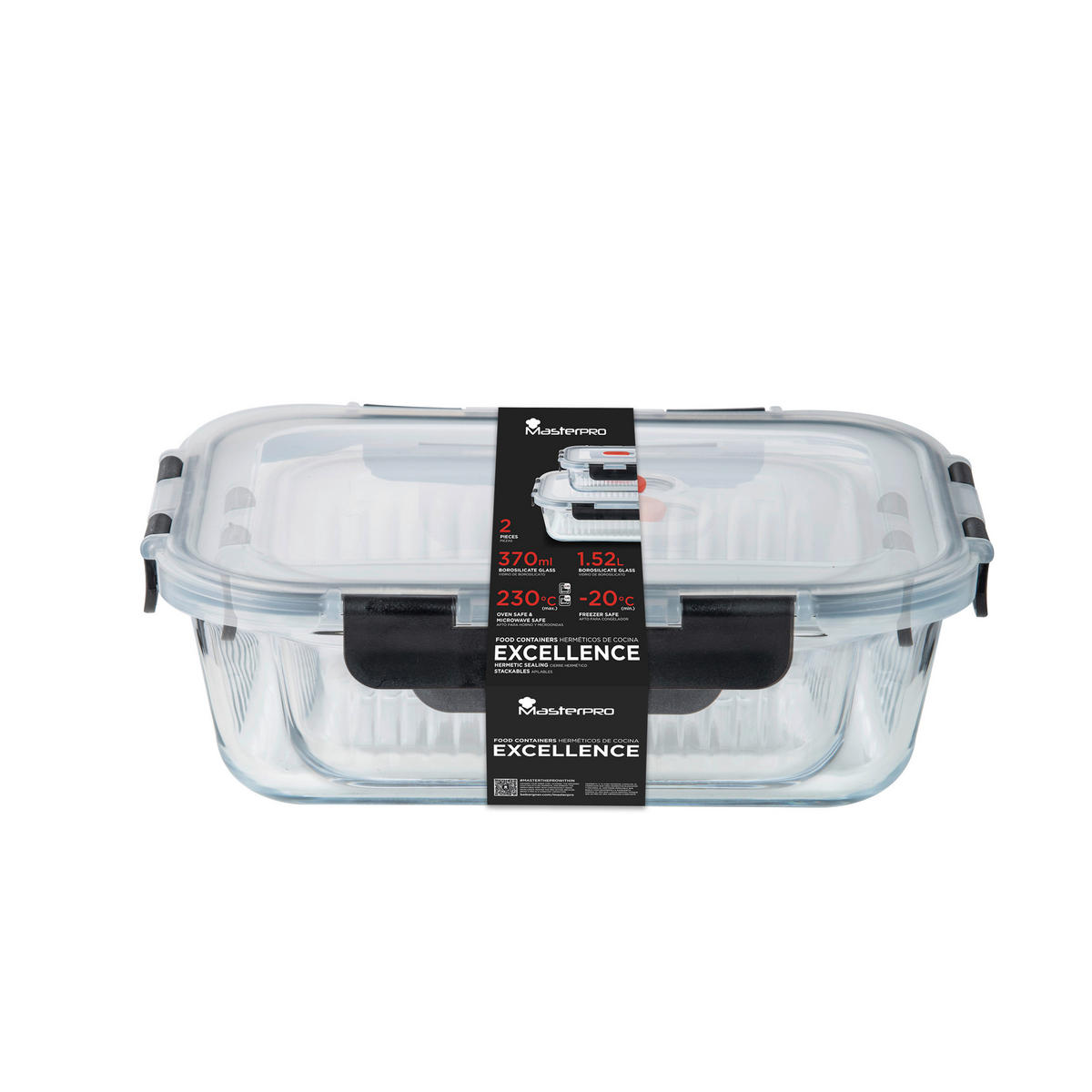MASTERPRO Vorratsdose EXCELLENCE schwarz EXCELLENCE - schwarz/transparent - MASTERPRO