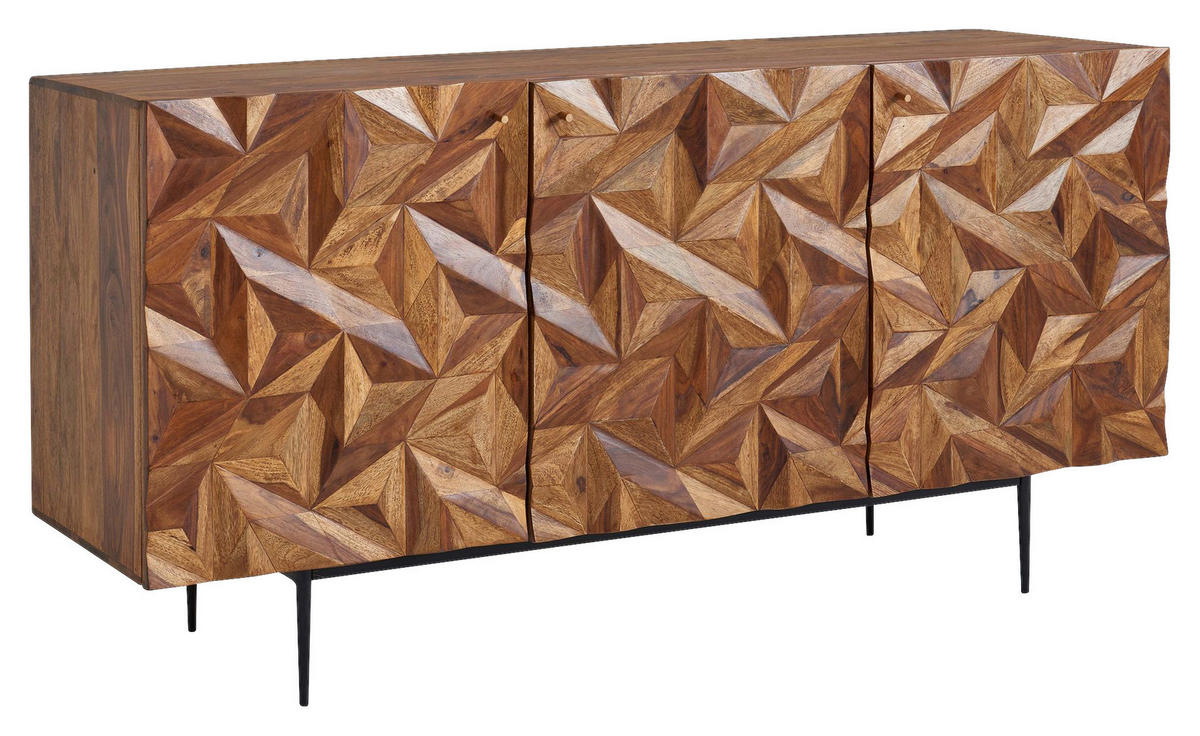 Sideboard rosenholz Nachbildung B/H/T: ca. 144x72x47 cm Sideboard - rosenholz (144,00/72,00/47,00cm) - Wohnling