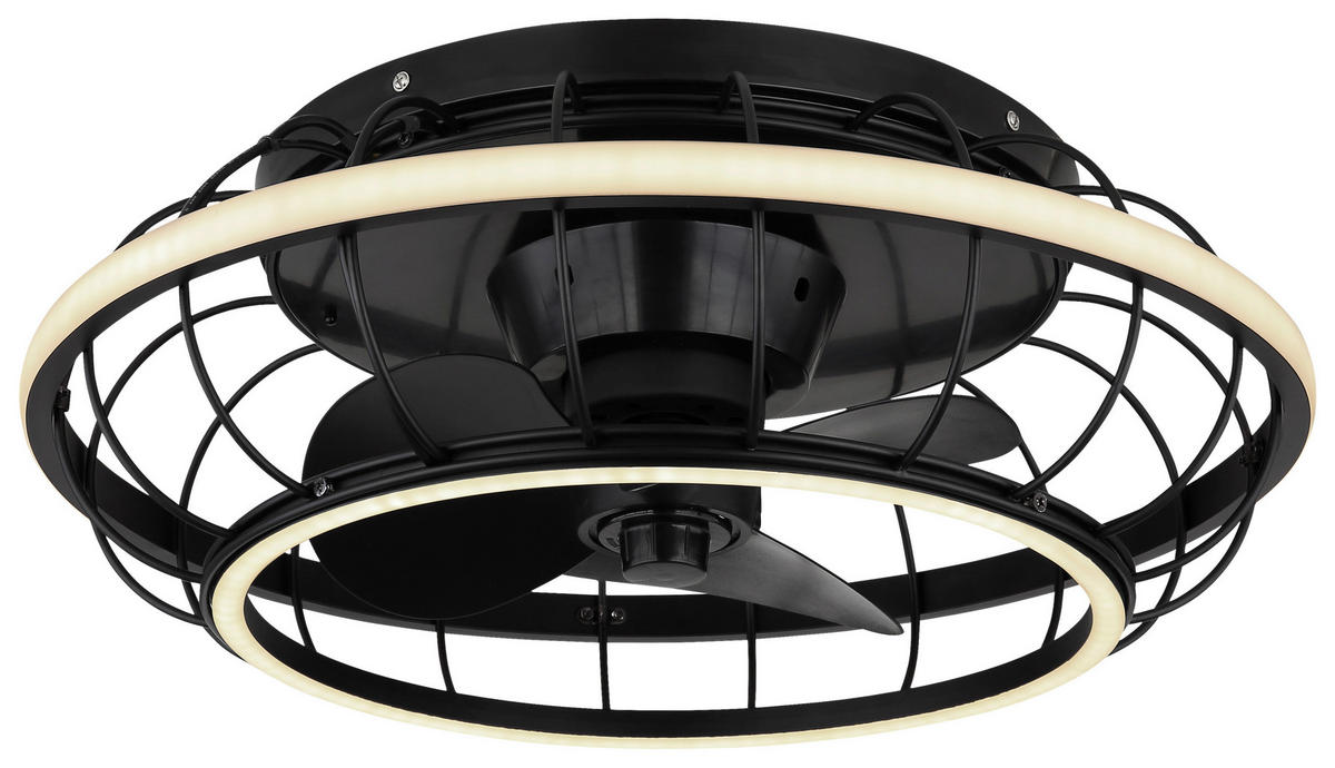 GLOBO Deckenventilator mattschwarz Opal H/D: ca. 18x50 cm max. 30 W LINAY - Opal/mattschwarz (50,00/18,00cm) - GLOBO