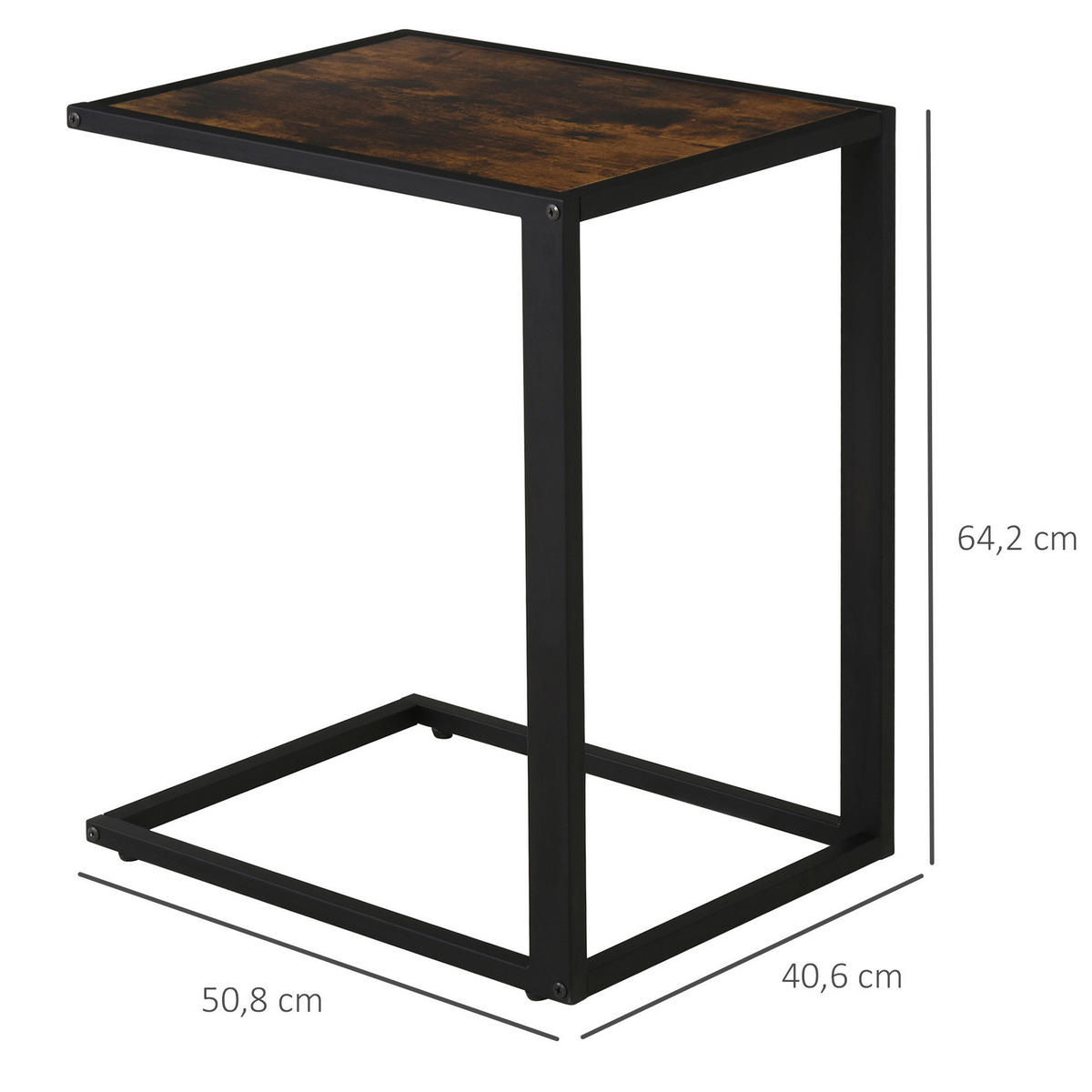 Beistelltisch 833-194BN braun schwarz B/H/T: ca. 40,6x64,2x50,8 cm 833-194BN - braun/schwarz (40,60/64,20/50,80cm) - HOMCOM