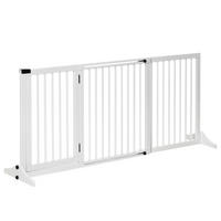 PawHut Schutzgitter weiß Edelstahl B/H/L: ca. 36x166x71 cm Türschutzgitter - weiß (71,00/36,00/166,00cm) - PawHut