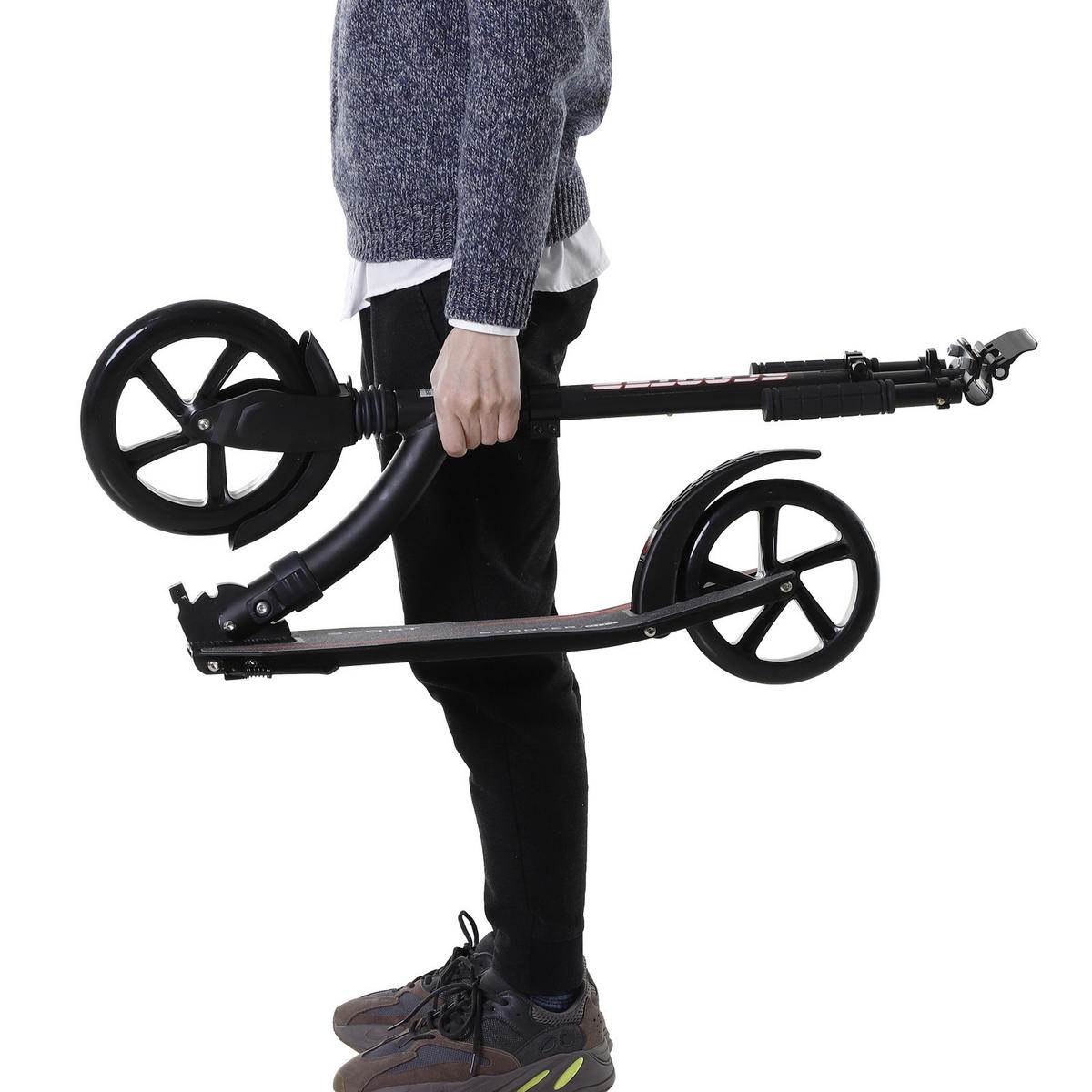 HOMCOM Tretroller schwarz B/H/L: ca. 37,5x101,5x92,5 cm Tretroller - schwarz (92,50/37,50/101,50cm) - HOMCOM