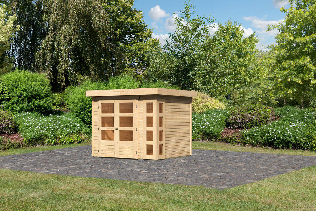 Karibu Gartenhaus Felipo 1 natur B/H/T: ca. 242x217x211 cm Felipo 1 - natur (242,00/217,00/211,00cm) - Karibu