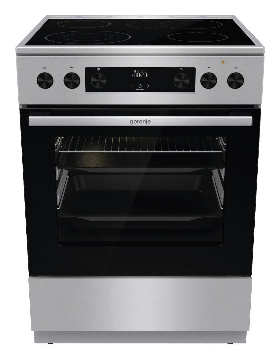 Gorenje Stand-Elektroherd GECS6C70XPA Edelstahloptik B/H/T: ca. 60x85x60 cm Stand-Elektroherd GECS6C70XPA - Edelstahloptik (60,00/85,00/60,00cm) - Gorenje