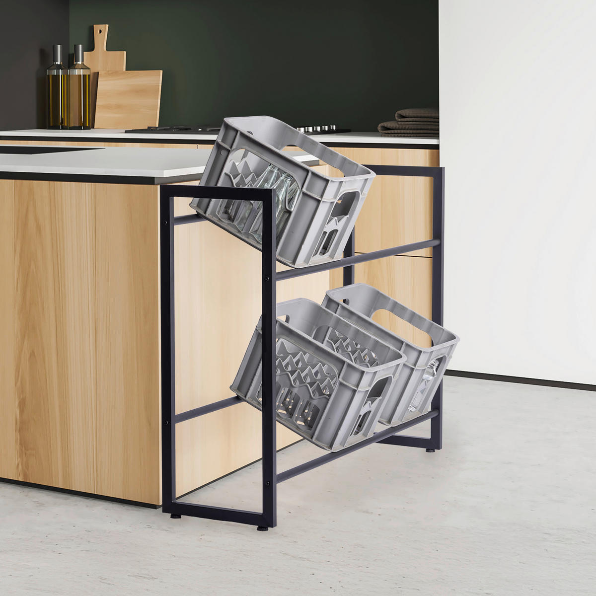 Kastenständer schwarz Metall B/H/T: ca. 104x82x32 cm Kastenständer - schwarz (104,00/82,00/32,00cm)