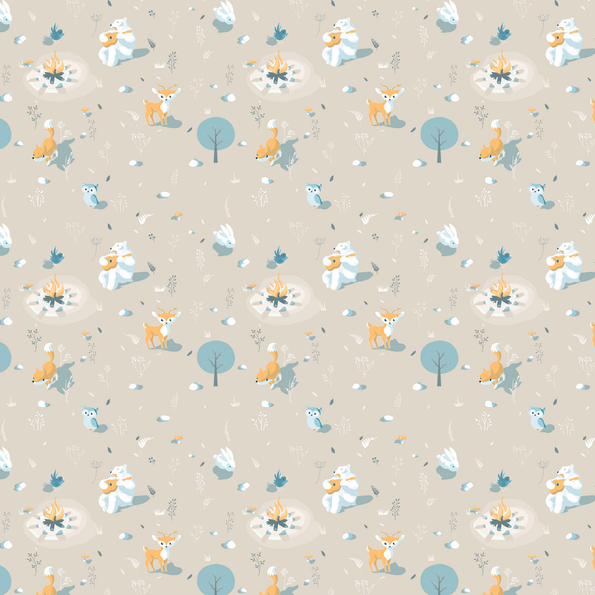 UGEPA Vliestapete Waldtiere beige bunt B/L: ca. 53x1005 cm Vliestapete_L31307 - beige/bunt (53,00/1005,00cm) - UGEPA
