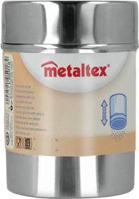 Metaltex Kakaostreuer silber Edelstahl H/D: ca. 9,3x7 cm Kakao-Puderzuckerbox - silber (7,00/9,30cm) - Metaltex