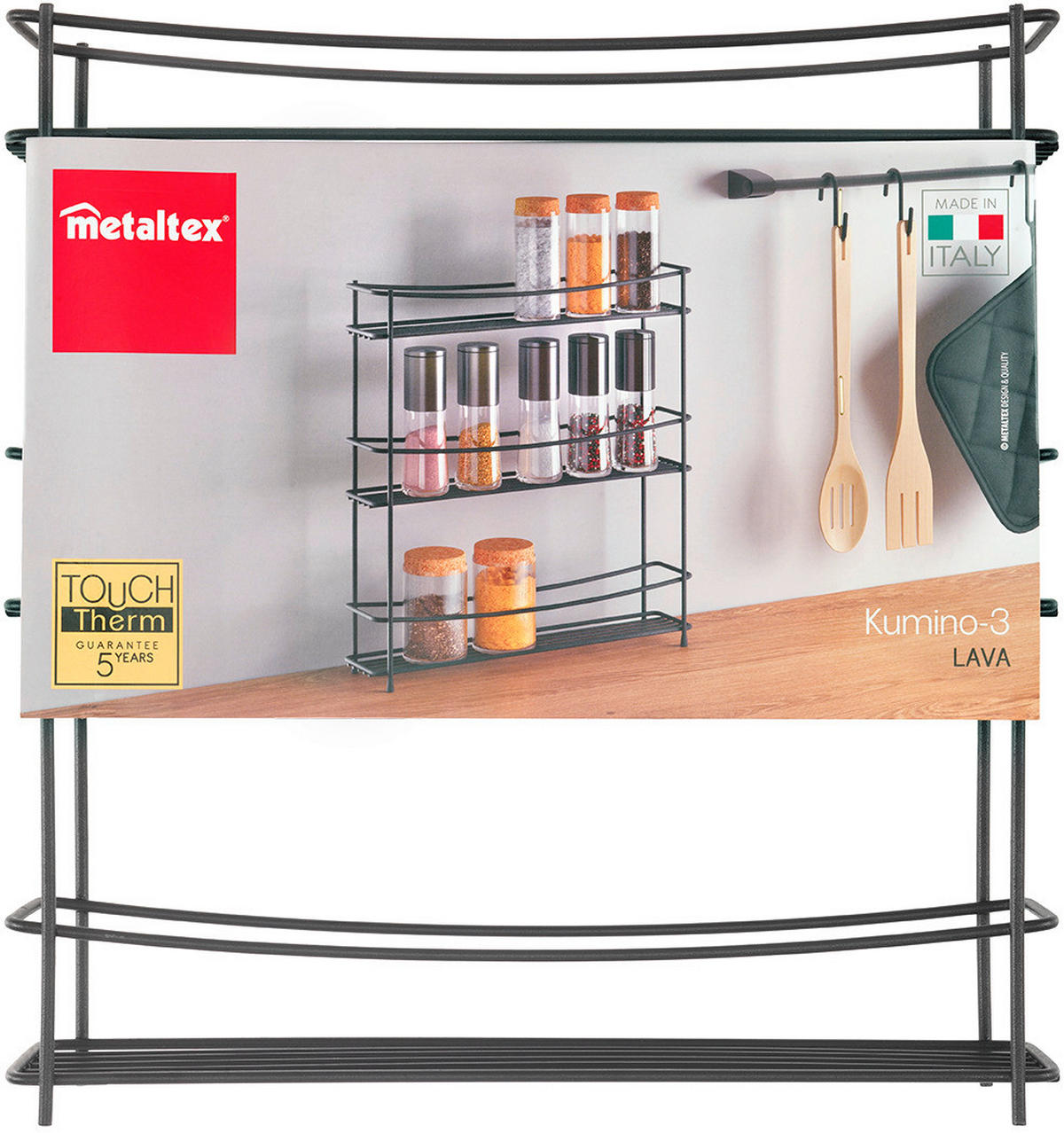Metaltex Gewürzregal Kumino-3 Lava mattschwarz Metall Kumino-3 Lava - mattschwarz - Metaltex