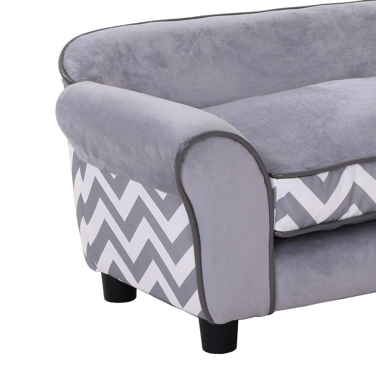 PawHut Hundesofa grau Holz B/H/L: ca. 41x33x74 cm Hundesofa - grau (74,00/41,00/33,00cm) - PawHut