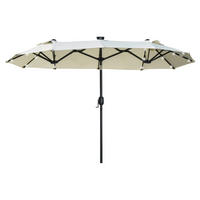 Outsunny Doppelseitiger Sonnenschirm beige Stahl B/H/L: ca. 150x219x295 cm Doppelseitiger_Sonnenschirm - beige (295,00/150,00/219,00cm) - Outsunny