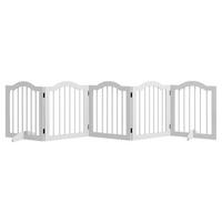 PawHut Hunde-Absperrgitter weiß MDF B/H/L: ca. 29,5x61x254,5 cm Hunde-Absperrgitter - weiß (254,50/29,50/61,00cm) - PawHut