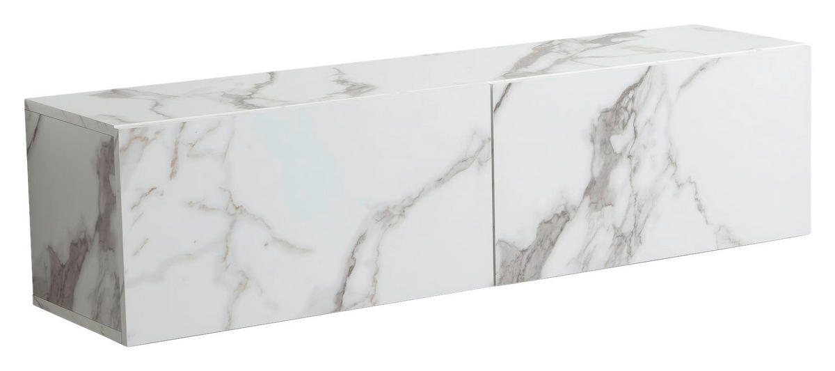 Lowboard weiß Marmor Optik B/H/T: ca. 120x30x30 cm TV & Lowboard - weiß (120,00/30,00/30,00cm) - Wohnling