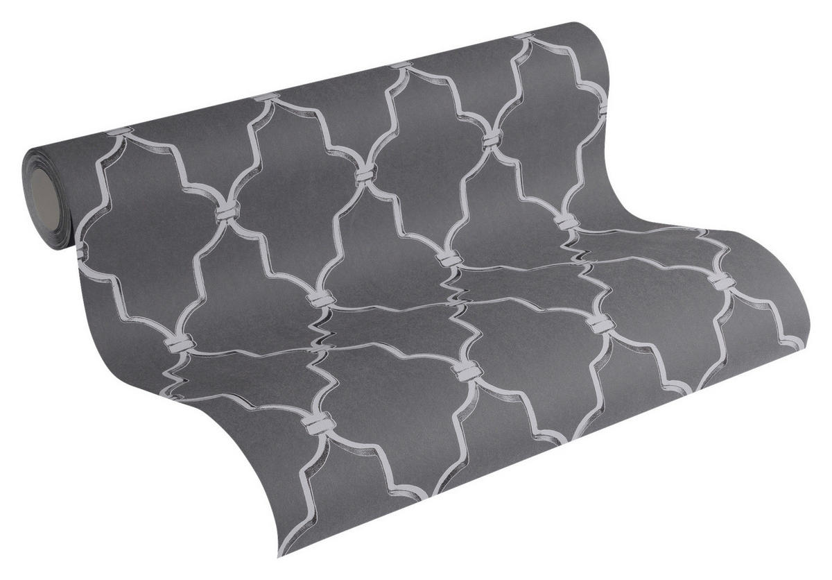 A.S.Creation Vliestapete Black & White Barock grau B/L: ca. 53x1005 cm Black & White - grau (53,00/1005,00cm) - A.S.Creation