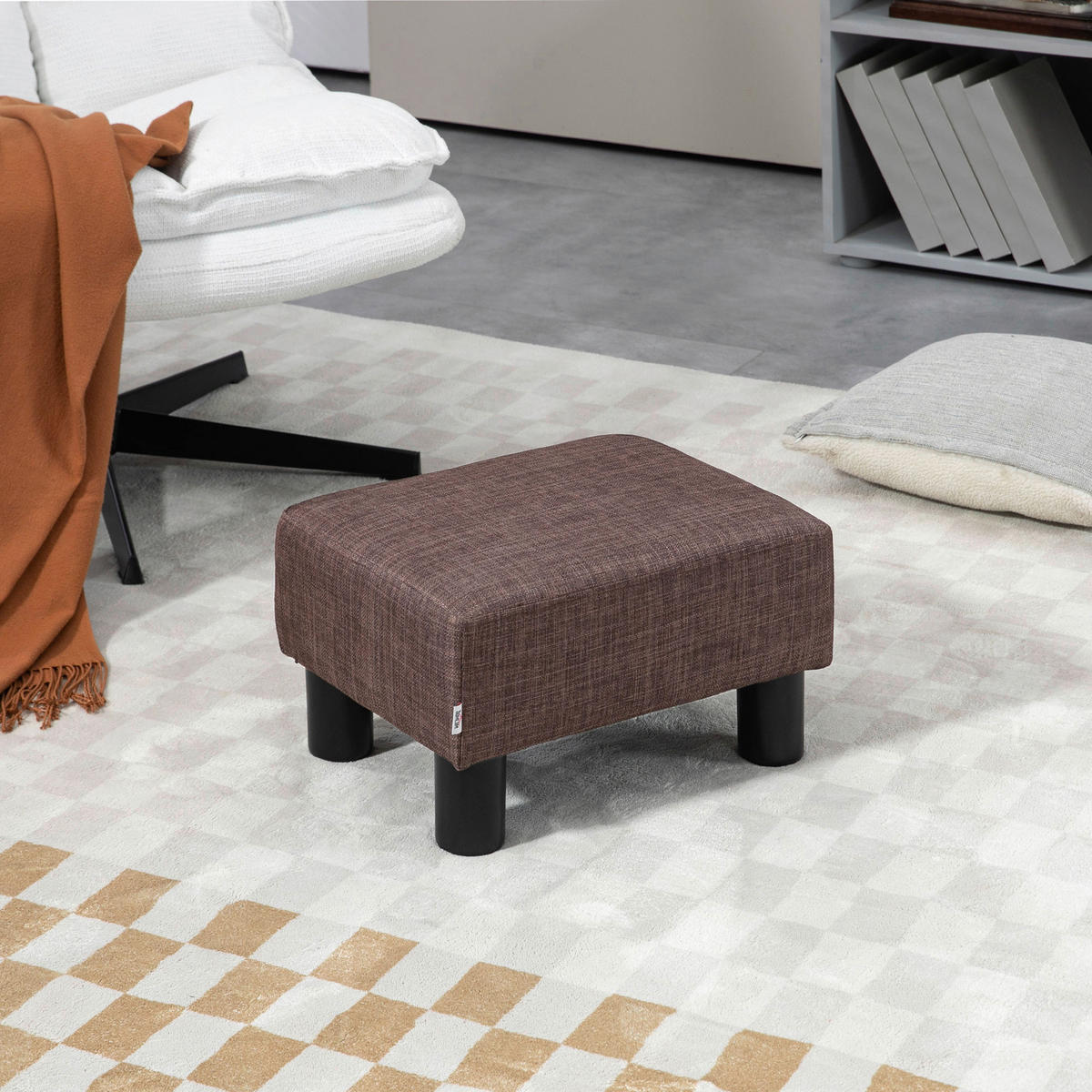 HOMCOM Hocker braun B/H/L: ca. 30x40x24 cm Fußhocker - braun (24,00/30,00/40,00cm) - HOMCOM
