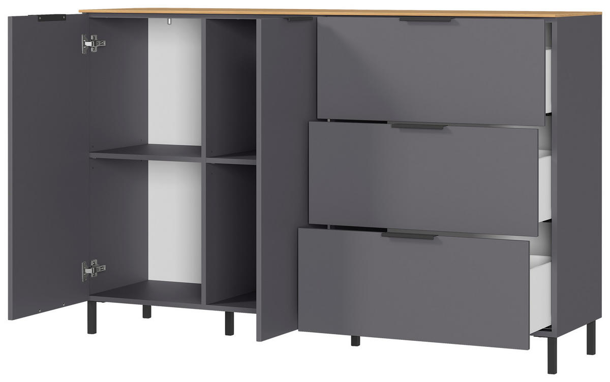 Sideboard B/H/T: ca. 151x98x40 cm Sideboard 1475 - Graphit (151,00/98,00/40,00cm)