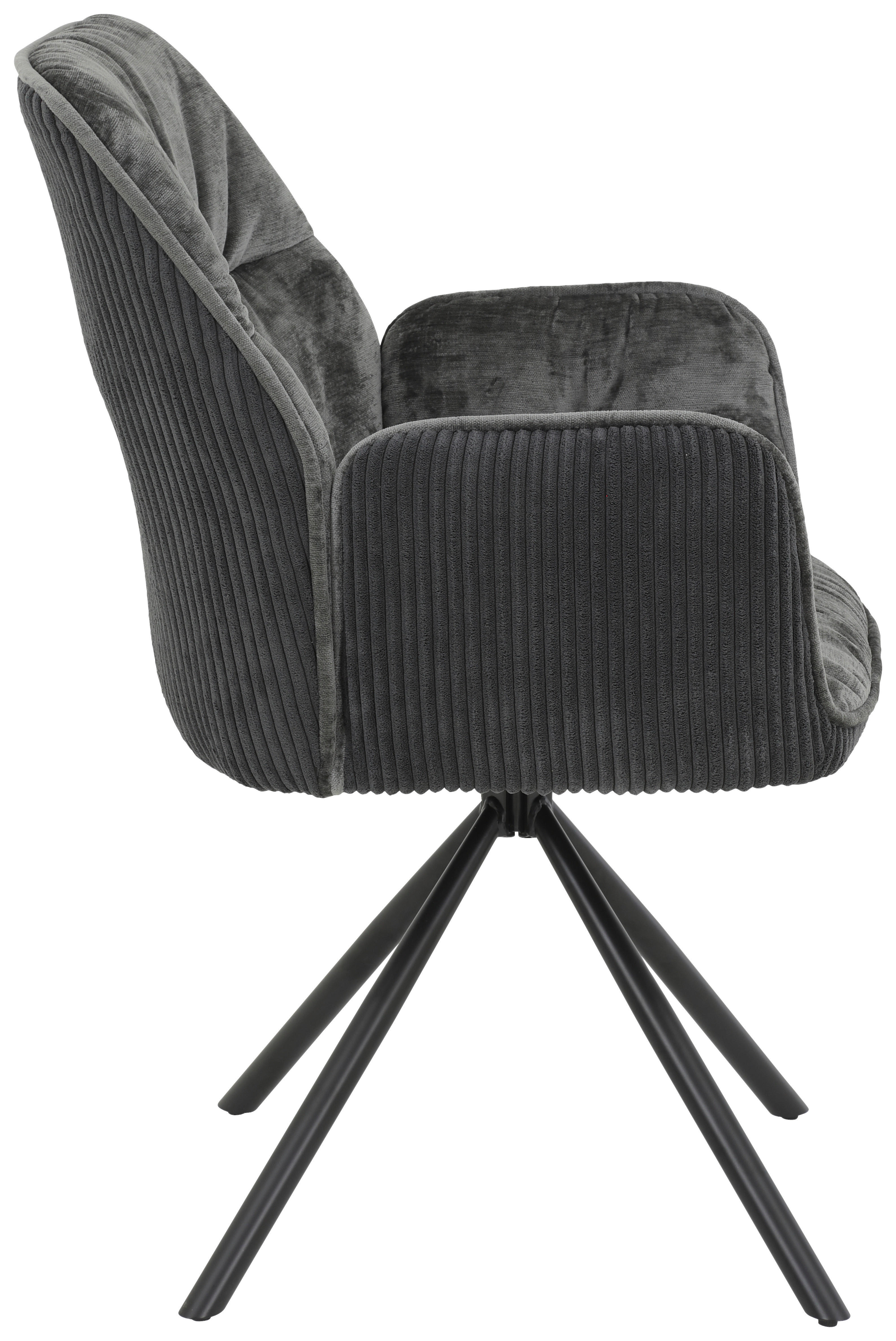Sessel Amira anthrazit Metall Samt B/H/T: ca. 56x89x61 cm Amira - anthrazit (56,00/89,00/61,00cm) - Hela