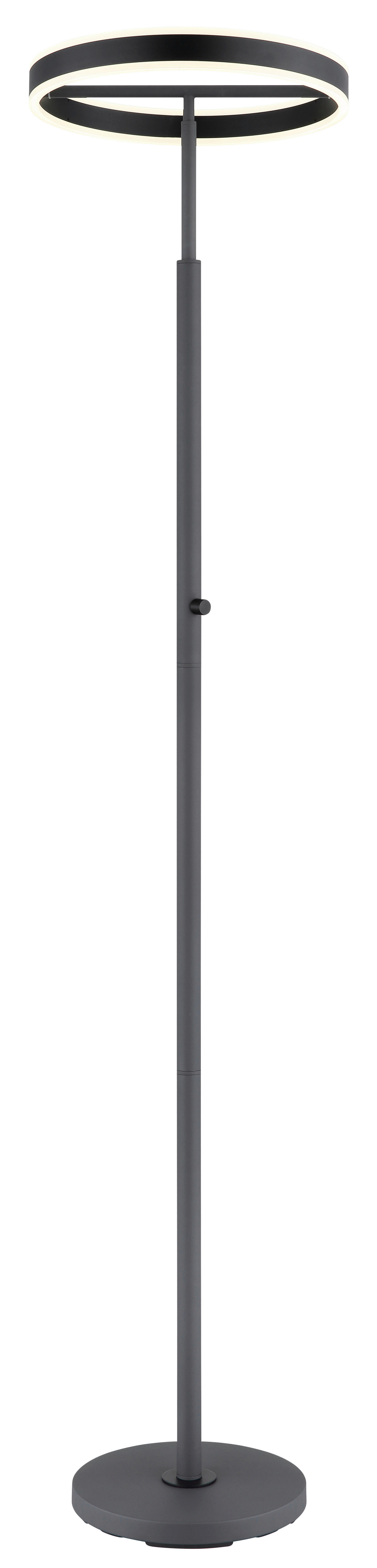 GLOBO Stehleuchte schwarz anthrazit Opal Metall Acryl Aluminium H/D: ca. 181x40 cm 1 Brennstellen EMANUEL - schwarz/Opal (40,00/181,00cm) - GLOBO