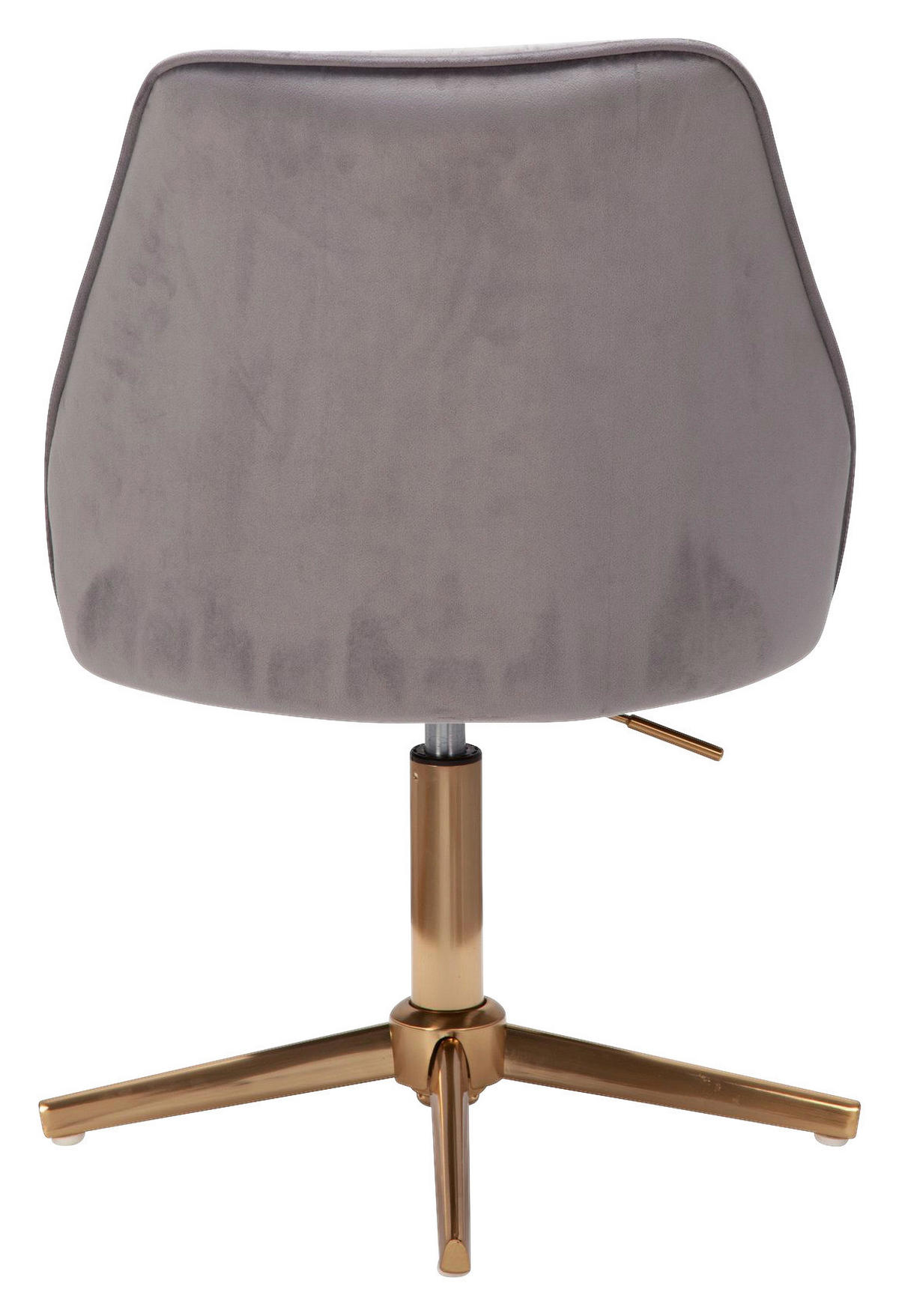 Drehstuhl grau gold Stoff Eisen Drehstuhl - gold/grau (60,00/80,00/60,00cm) - Wohnling