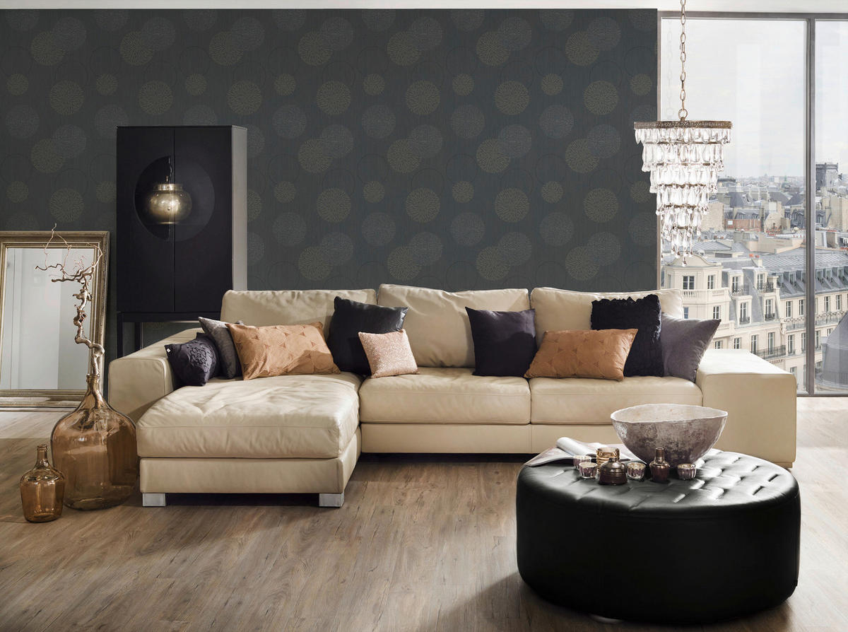 A.S.Creation Vliestapete Black & White Punkte grau B/L: ca. 53x1005 cm Black & White - grau (53,00/1005,00cm) - A.S.Creation