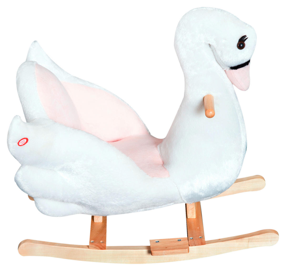 HOMCOM Kinder-Schaukelwippe Schwan B/H/L: ca. 32x55x60 cm Schwan - weiß/rosa (60,00/32,00/55,00cm) - HOMCOM