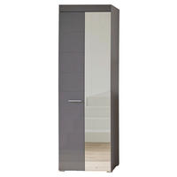 Garderobenschrank Amanda grau Hochglanz grau B/H/T: ca. 62x195x38 cm Amanda - grau (62,00/195,00/38,00cm) - Trendteam