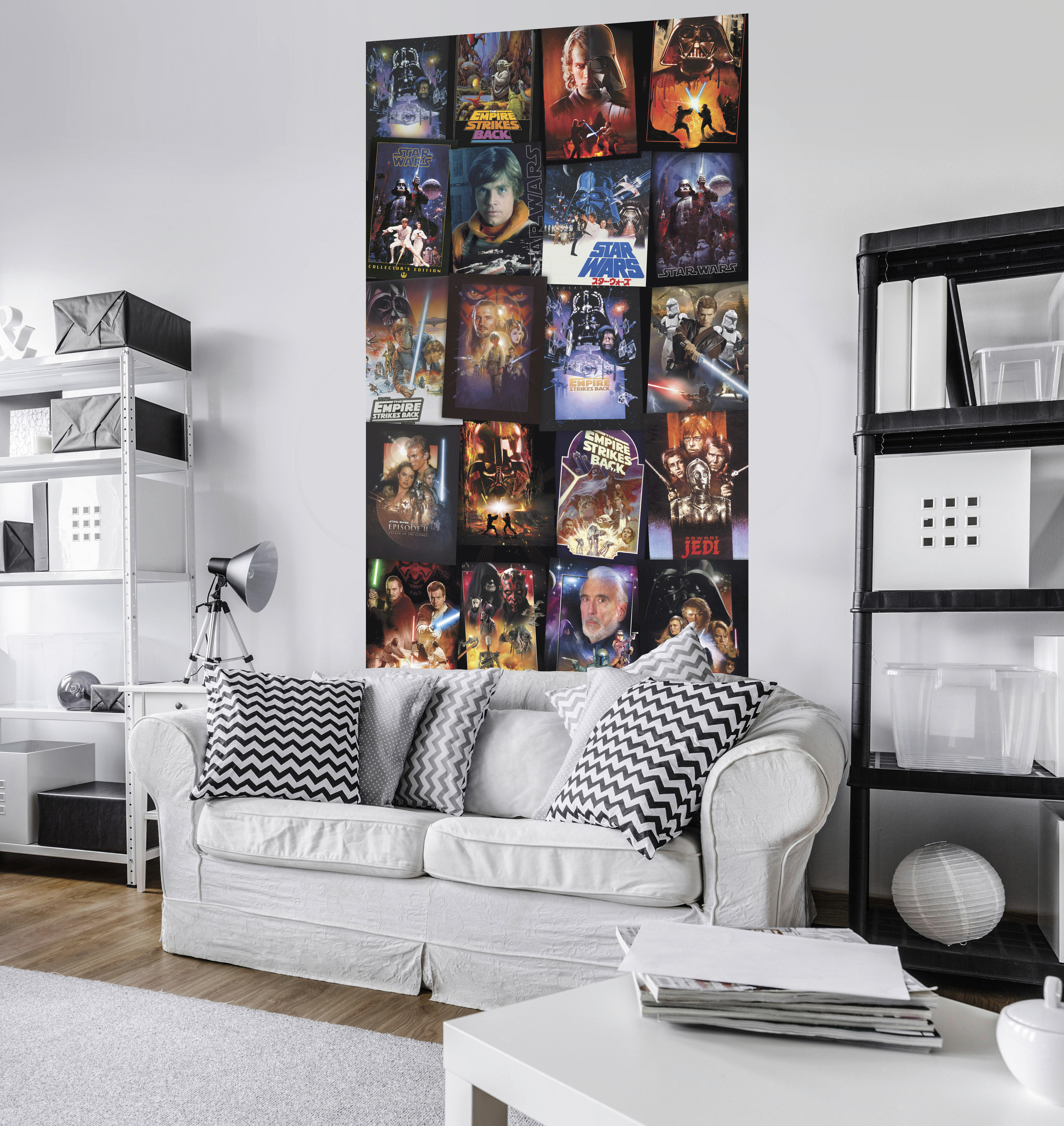Komar Fototapete Star Wars Posters Collage B/L: ca. 120x200 cm Star Wars Posters Collage - (120,00/200,00cm) - Komar