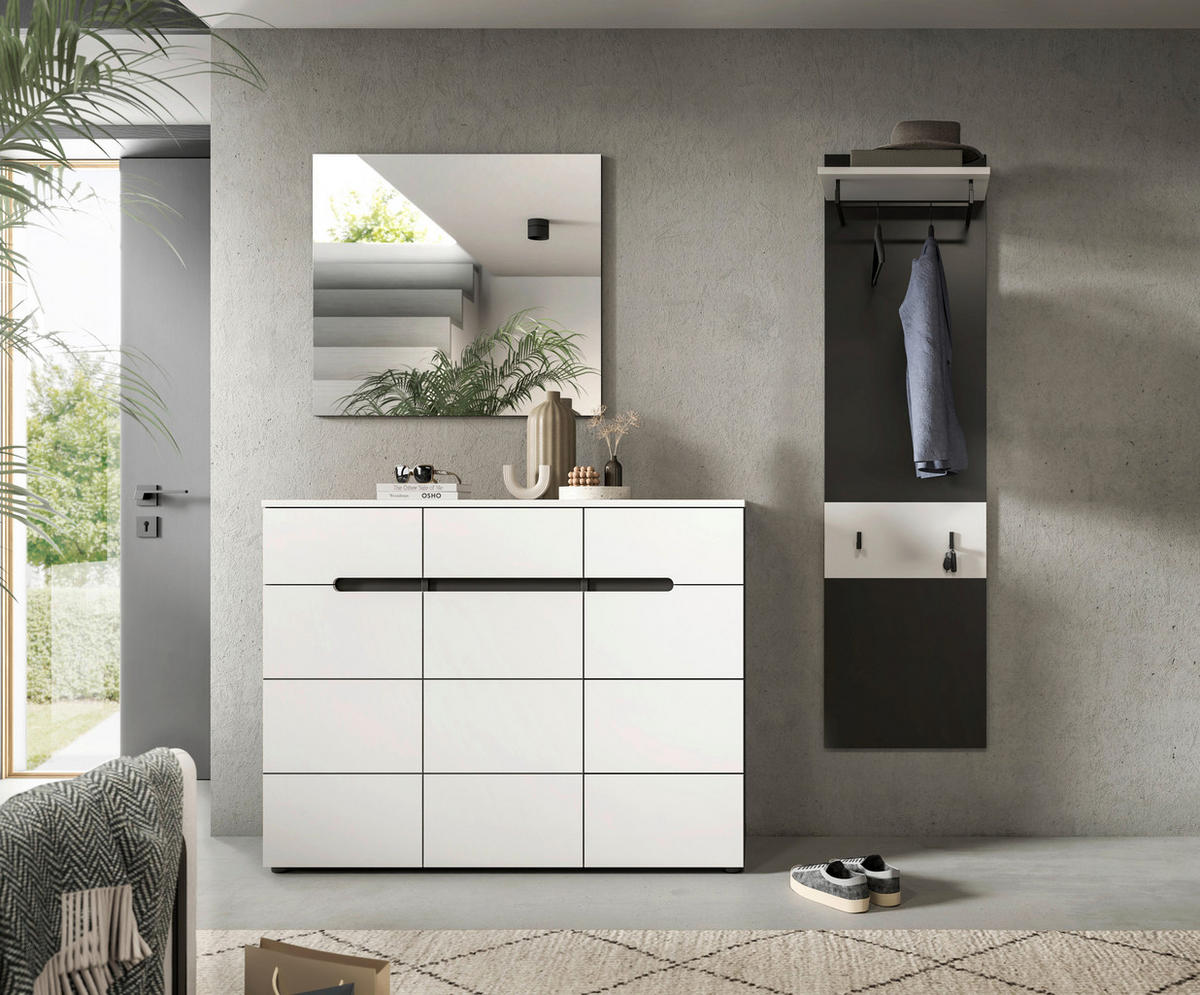 Garderobe Canu basaltgrau Nachbildung weiß B/H/T: ca. 180x190x37 cm Canu - weiß/basaltgrau (180,00/190,00/37,00cm) - xonox.home