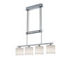 TRIO Pendelleuchte Garda 305400401 nickel matt weiß Metall Textil B/H/T: ca. 77x150x13 cm E14 4 Brennstellen Pendelleuchte_Garda weiß - weiß/nickel matt (77,00/150,00/13,00cm) - Trio