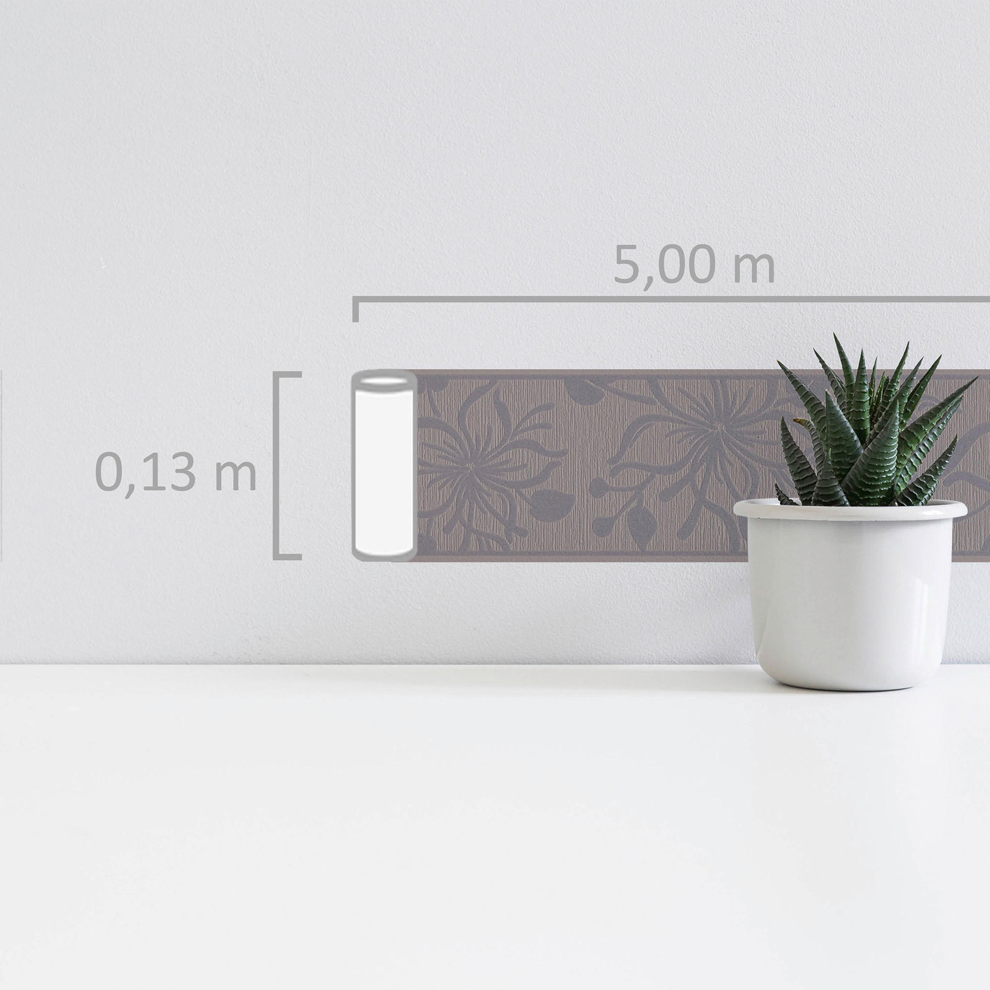 Borte Blumenranke grau B/L: ca. 13x500 cm Borte_3466-74 - grau (13,00/500,00cm)