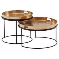 Couchtisch 2er-Set. schwarz gold B/H/T: ca. 56x33x56 cm 2er-Set. - gold/schwarz (56,00/33,00/56,00cm) - Wohnling
