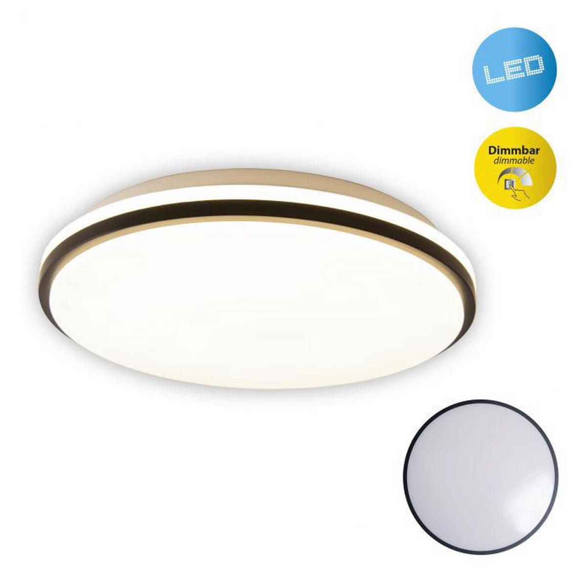 Näve Leuchten LED Deckenleuchte NV1380023 weiß Metall Kunststoff H/D: ca. 6x34 cm null 1 Brennstellen Irvine - weiß (34,00/6,00cm) - Näve Leuchten