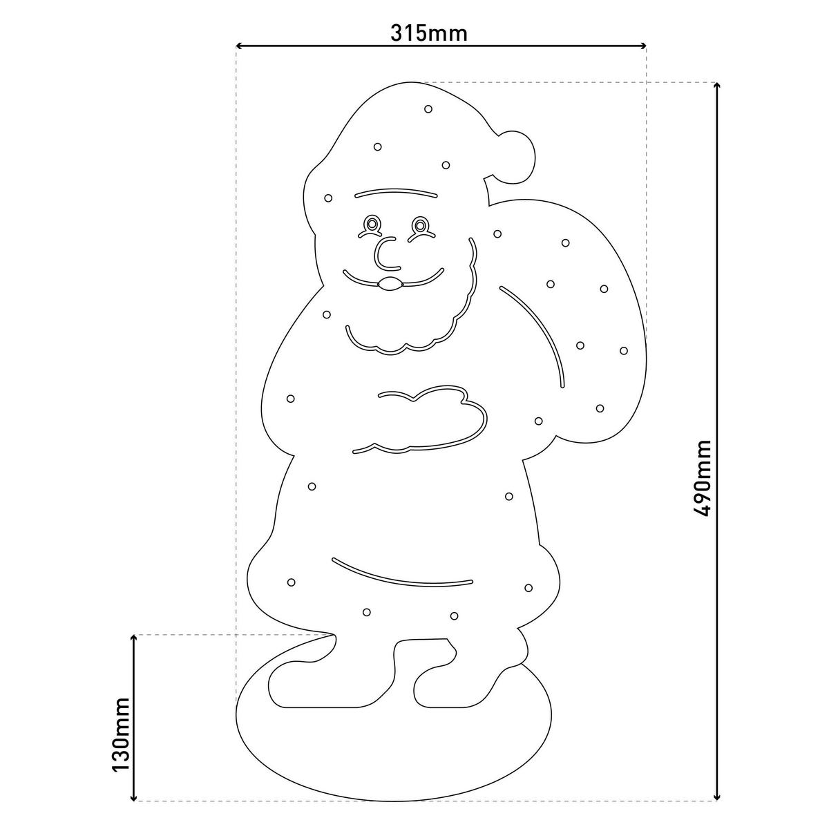 Näve Leuchten LED-Dekoleuchte Santa natur Holz B/H/T: ca. 13x49x31,5 cm Santa - natur (13,00/49,00/31,50cm) - Näve Leuchten