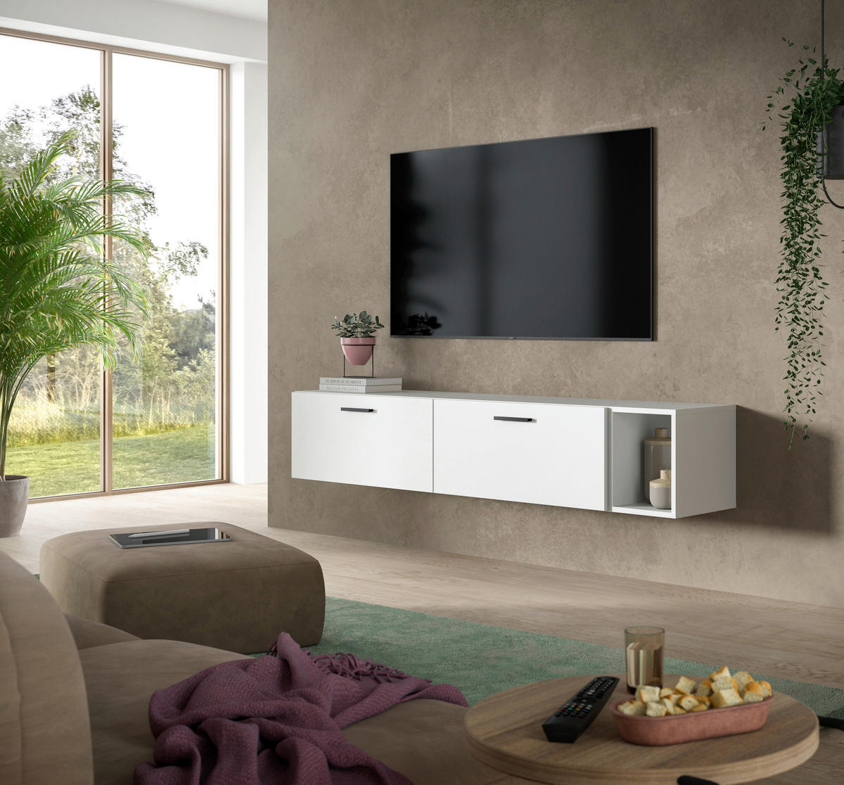 Wohnwand-Set TheOne weiß B/H/T: ca. 75x32x34 cm TheOne - weiß (75,00/32,00/34,00cm)