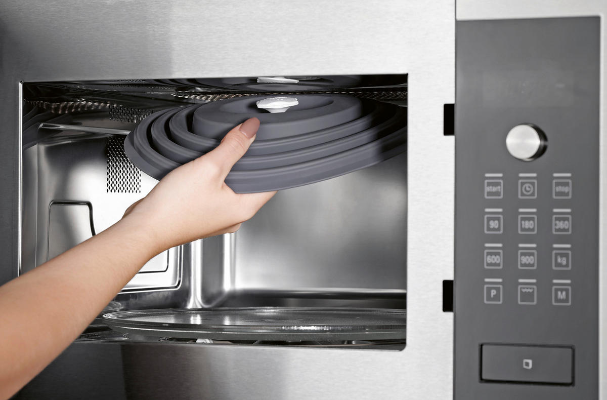 KitchBo Haushaltshelfer grau Silikon Mikrowellenhaube - grau - KitchBo