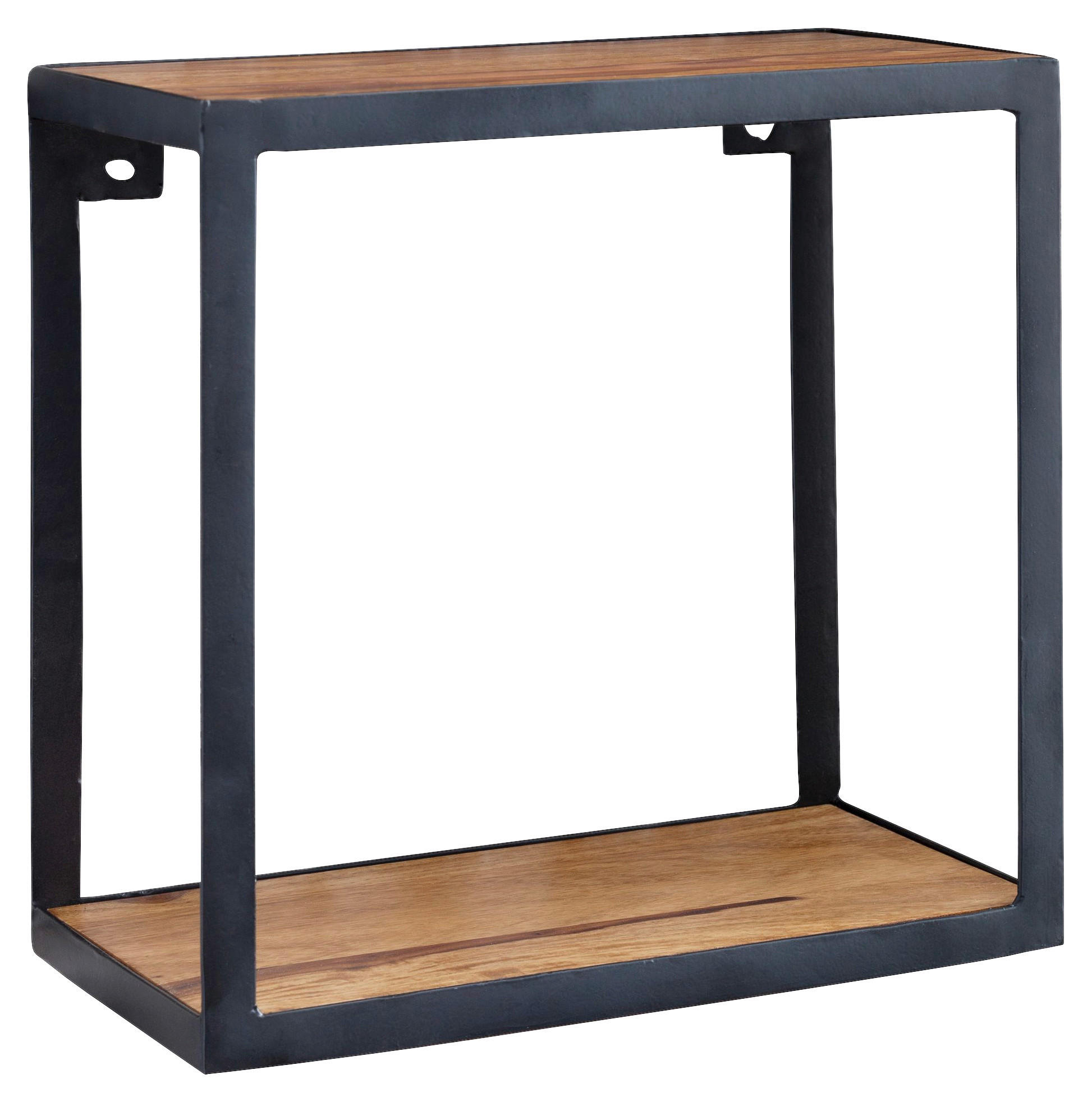 Wandregal natur schwarz B/H/T: ca. 35x35x18 cm Wandregal - natur/schwarz (35,00/35,00/18,00cm) - Wohnling