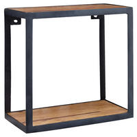 Wandregal natur schwarz B/H/T: ca. 35x35x18 cm Wandregal - natur/schwarz (35,00/35,00/18,00cm) - Wohnling