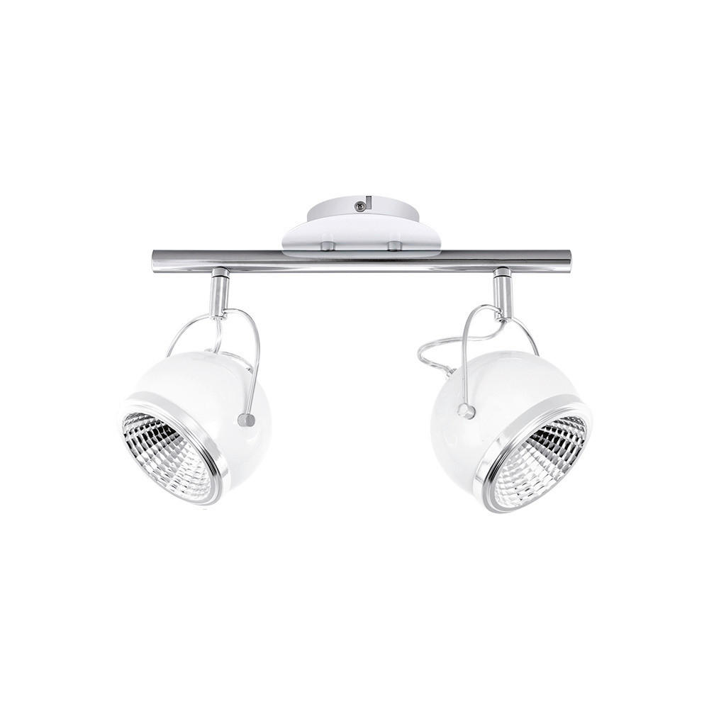 SPOT Light Spotbalken Ball nickel matt weiß Metall B/H/T: ca. 35x23x13 cm GU10 2 Brennstellen