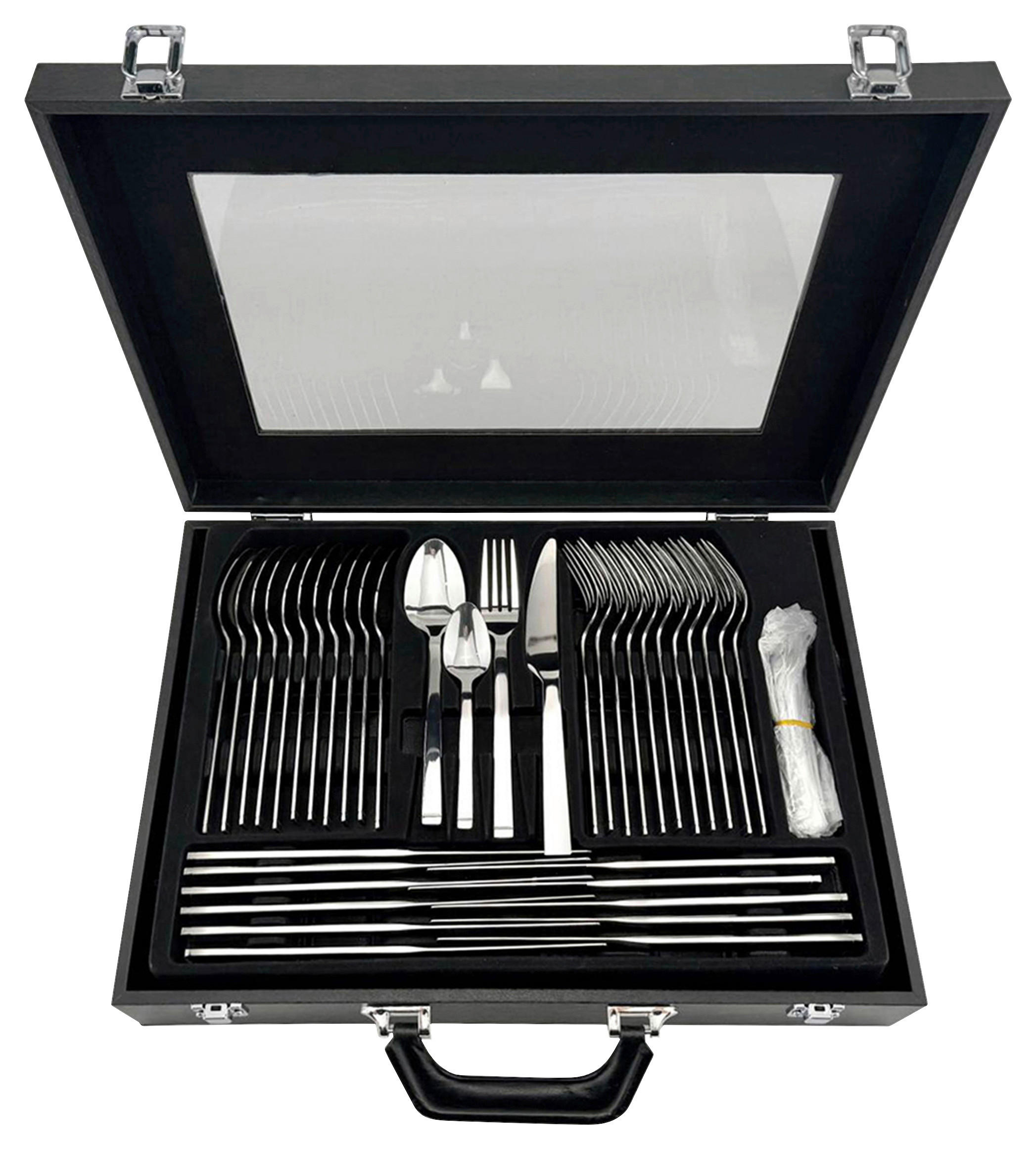 Esmeyer Besteck-Set Nostalgie – 24-teilig Aus Edelstahl 18/0, Schwarze Griffe, Im Geschenkkarton