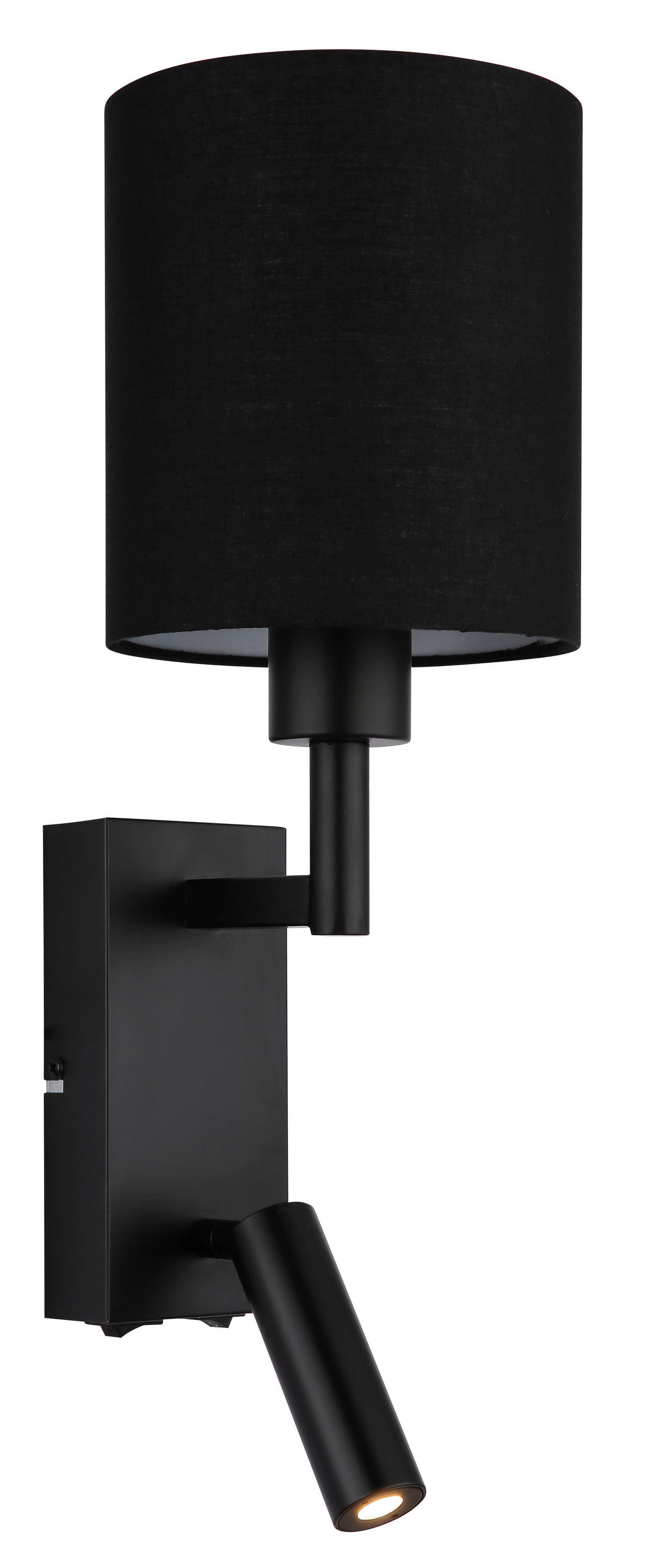 GLOBO Wandleuchte schwarz Metall B/H/L: ca. 17x45,5x15 cm E27 2 Brennstellen Zamora - schwarz (15,00/17,00/45,50cm) - GLOBO