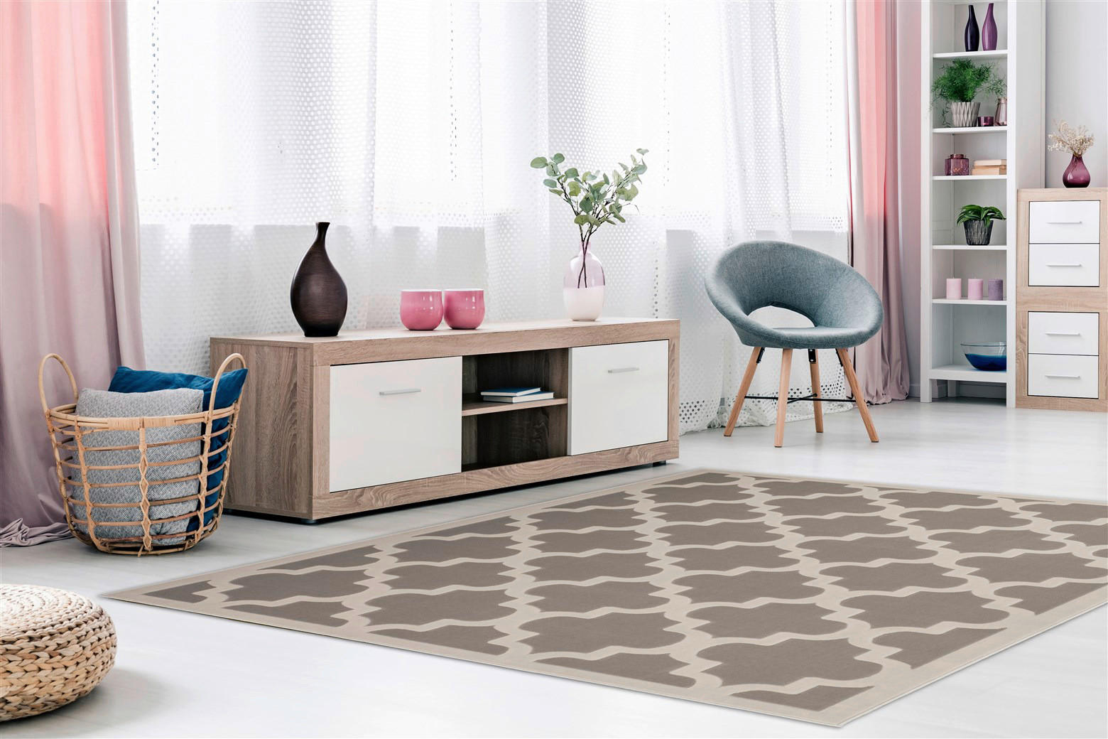Kayoom Kurzflorteppich Manolya 2097 taupe B/L: ca. 80x150 cm Manolya 2097 - taupe (80,00/150,00cm) - Kayoom