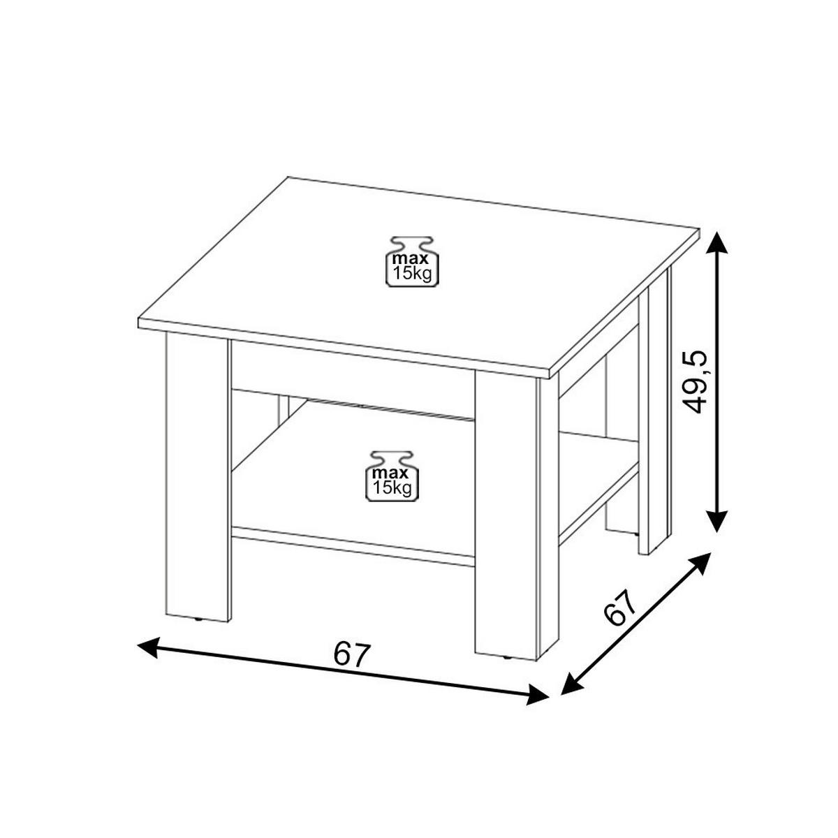 Couchtisch MINI weiß B/H/T: ca. 67x50x67 cm MINI - weiß (67,00/50,00/67,00cm) - WIPMEB