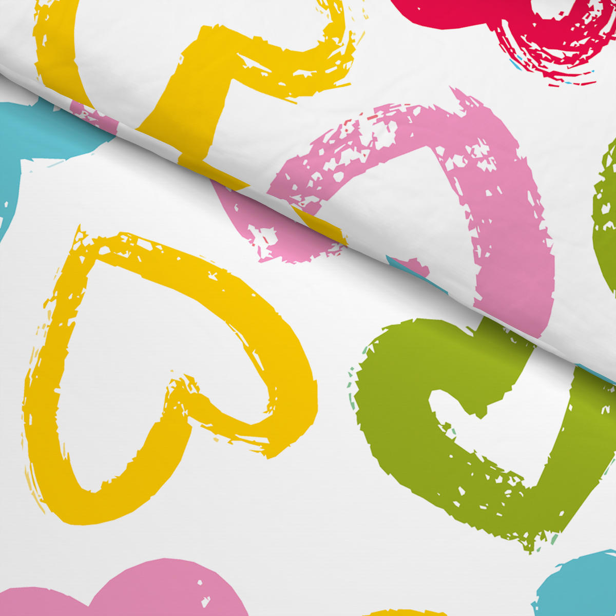 Microfaser Bettwäsche Jugendbettwäsche Herzen - multicolor (135,00/200,00cm)