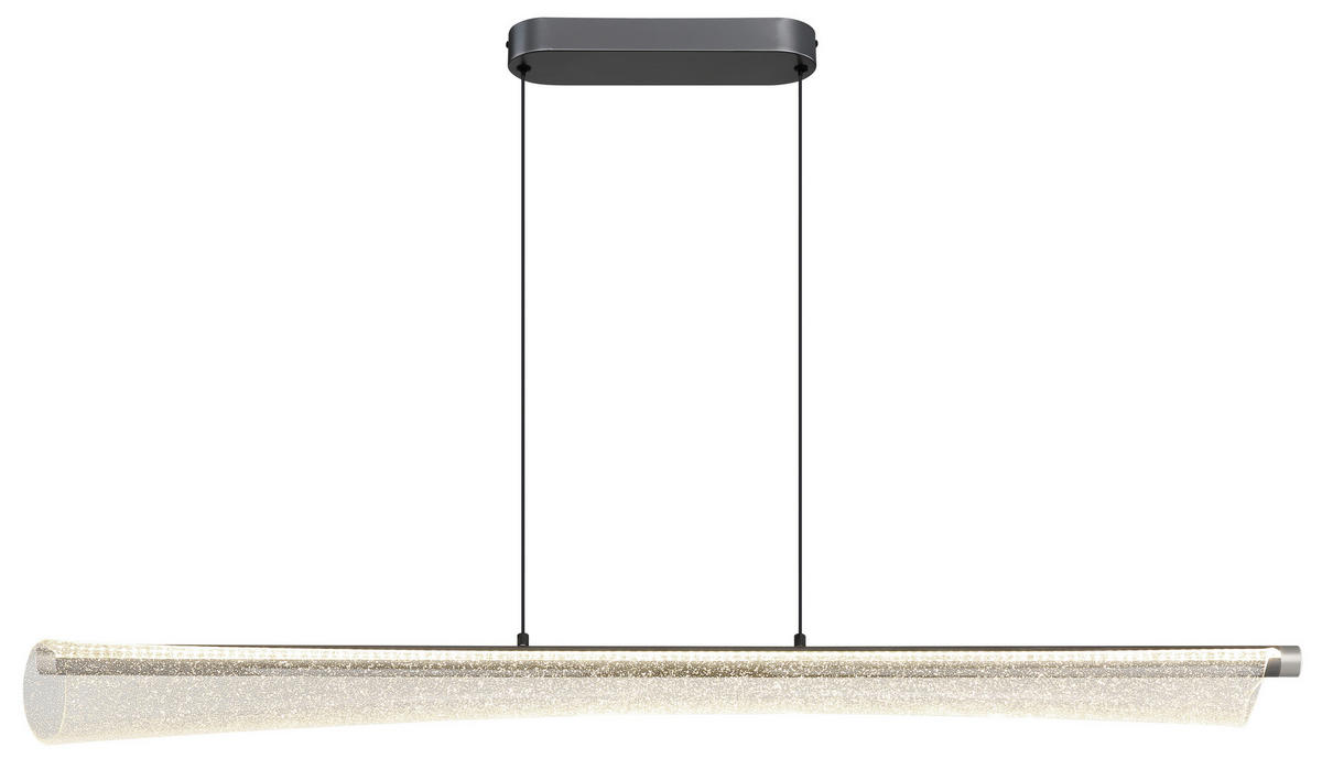 GLOBO Pendelleuchte klar anthrazit nickel matt Metall Acryl B/H/L: ca. 13,5x120x121 cm 1.0 Brennstellen MALINDA - klar/nickel matt (121,00/13,50/120,00cm) - GLOBO